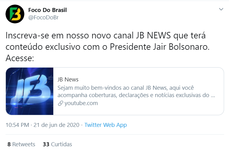 Justiça autoriza a exclusão de canal com conteúdo bolsonarista no