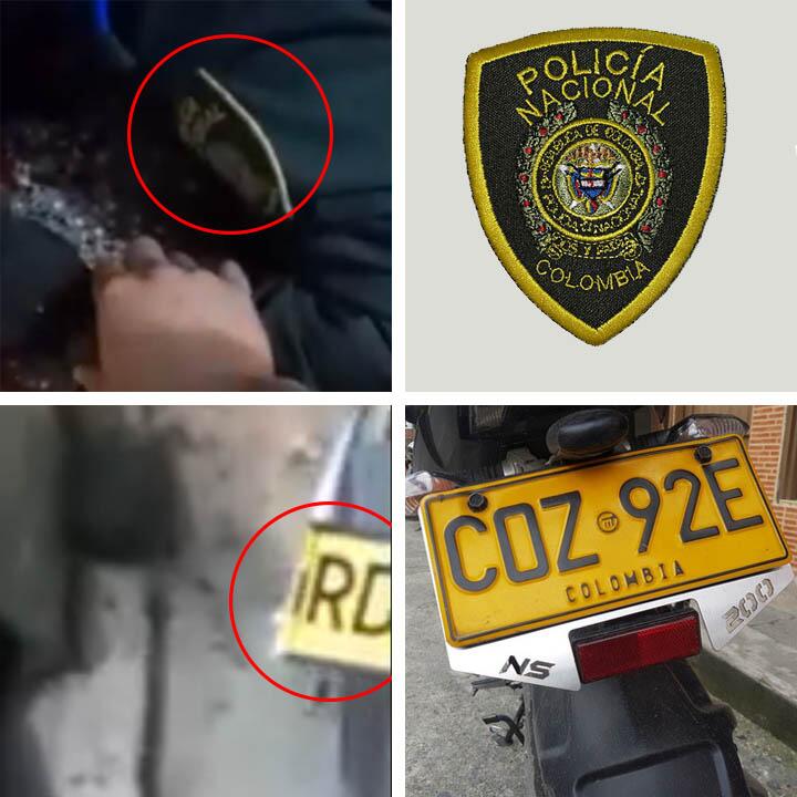 Brasão e placa de moto indicam que vídeo foi gravado na Colômbia