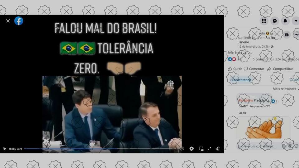 Post divulga vídeo editado para dizer que Bolsonaro ignorou Trudeau