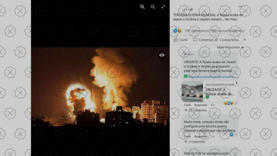 Explosão em Gaza circula como se fosse na Ucrânia