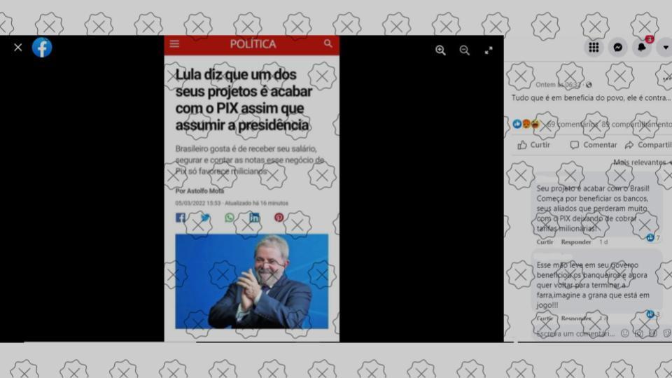 Montagem enganosa sobre G1 e Lula