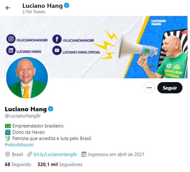 Perfil oficial de Luciano Hang