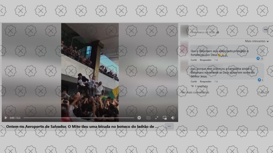 É de 2018 vídeo em que Bolsonaro é recebido por multidão no aeroporto de Salvador