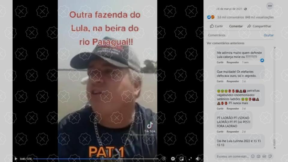 Homens mentem em vídeo ao dizer que fazenda no MT é de filho do Lula