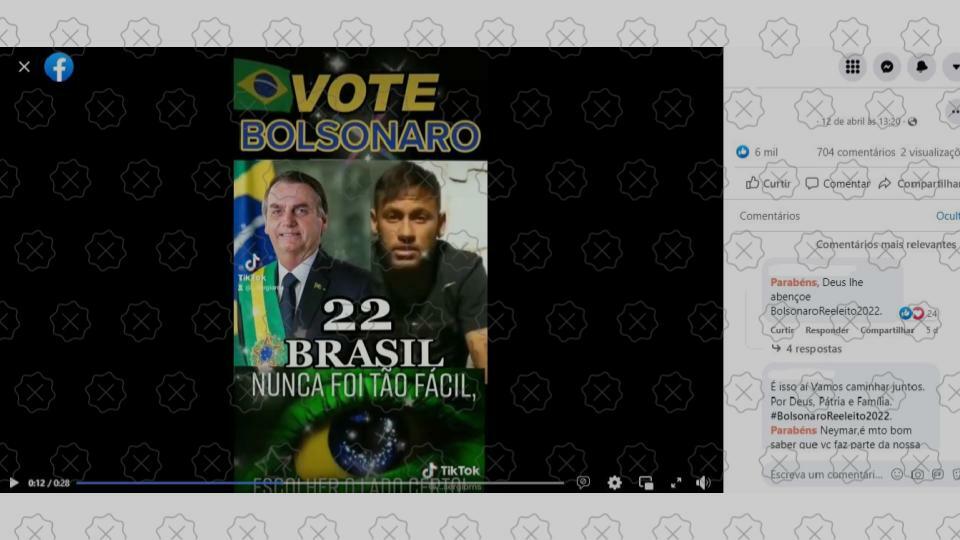 Vídeo de Neymar em apoio a Aécio Neves divulgado como se fosse sobre Bolsonaro