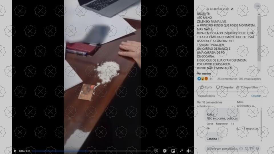 Vídeo que mostra cocaína em cima da mesa do presidente ucraniano é montagem