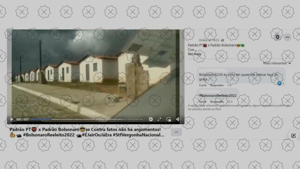 Vídeo mostra casas construídas pelo governo do Rio Grande do Norte para dizer que são obras de Lula e Bolsonaro