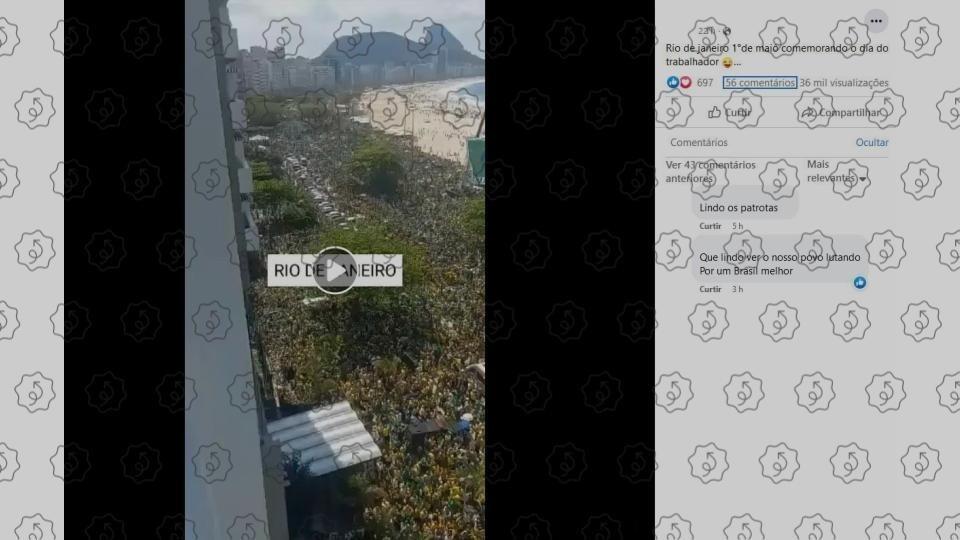 Vídeo mostra ato de 7 de Setembro de 2021 no Rio de Janeiro, não manifestação do Dia do Trabalho