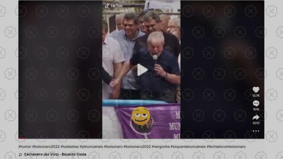 Vídeo que mistura trechos diferentes de discurso de Lula