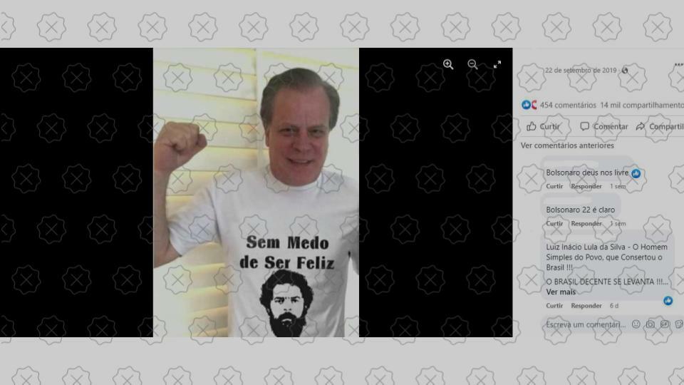 Imagem de Lula foi inserida na camiseta de Chico Pinheiro para desinformar