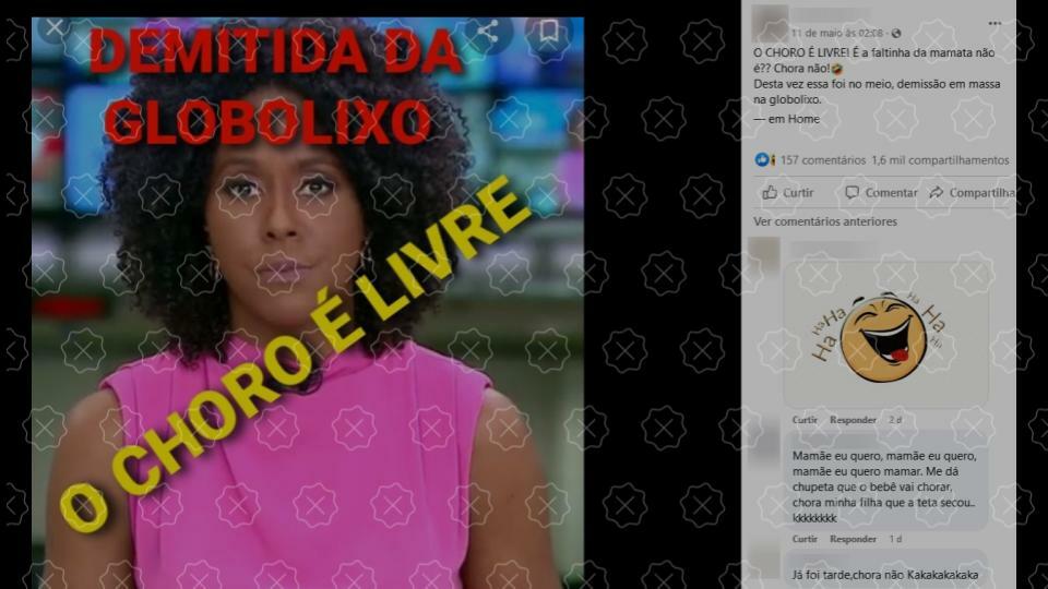 Posts enganam ao dizer que Maju Coutinho foi demitida da TV Globo, o que é falso