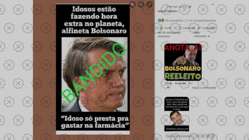 Peça falseia declarações de Bolsonaro sobre idosos.