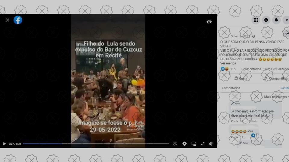 Postagem engana ao dizer que um dos filhos de Lula aparece em vídeo de confusão
