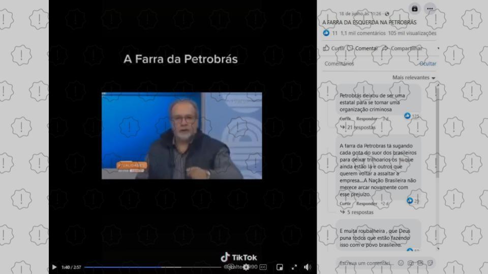 Homem engana ao dizer que Petrobras possui reserva para distribuição de lucros de R$ 200 bilhões