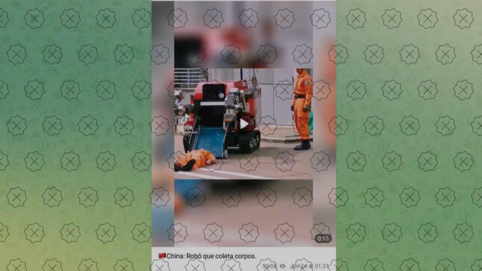 Publicações usam vídeo de robô de resgate japonês como se fosse tecnologia para coletar corpos na China