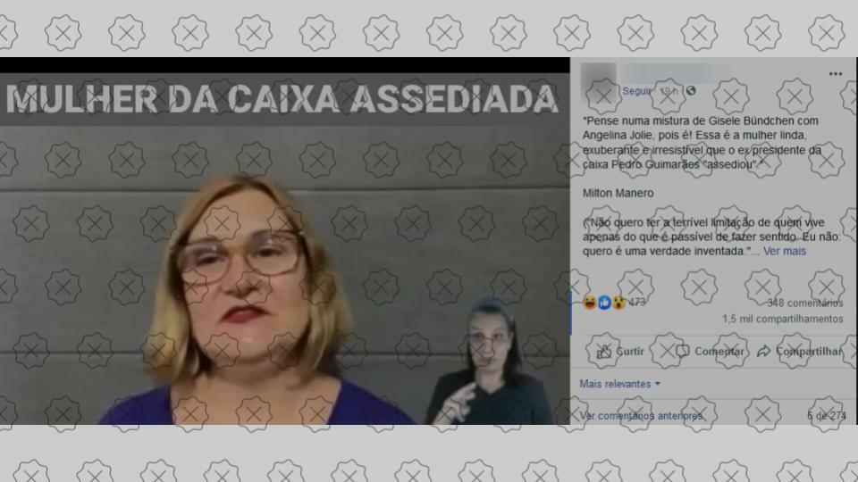 Post engana ao associar Rita Serrano a denúncias de assédio sexual contra Pedro Guimarães, ex-presidente da Caixa Econômica Federal.