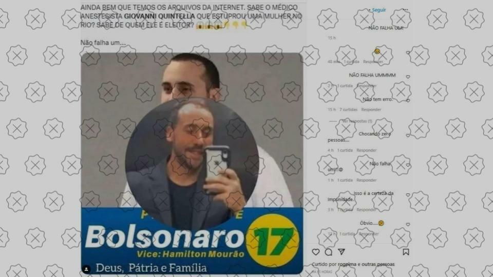Mensagem de apoio a Bolsonaro não aparece no perfil do anestesista