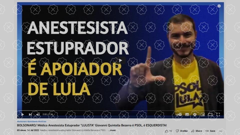 Publicação engana ao usar foto de presidente do PSOL para ilustrar vídeo sobre médico anestesista preso por estupro