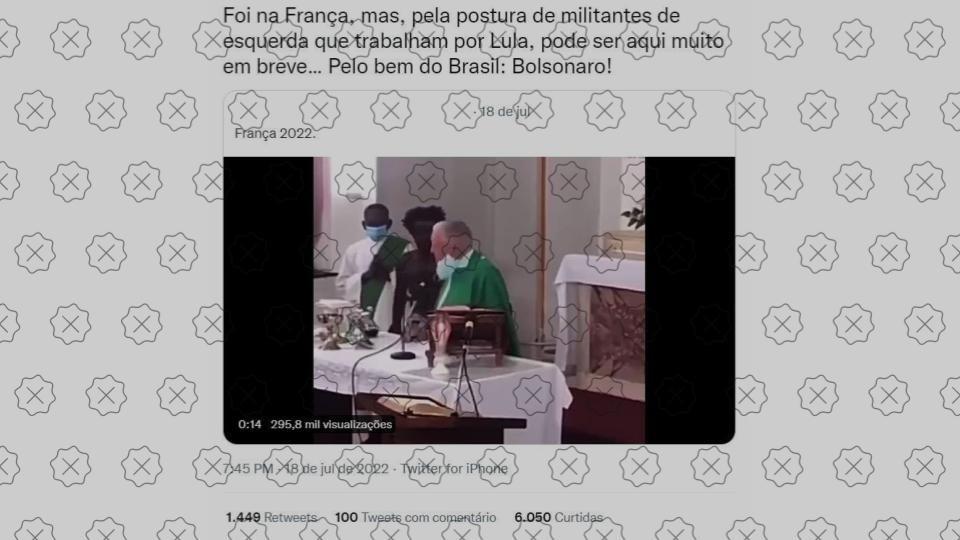 Posts usam vídeo antigo feito na Guiana para sugerir que agressão a padre ocorreu na França após esquerda assumir o poder