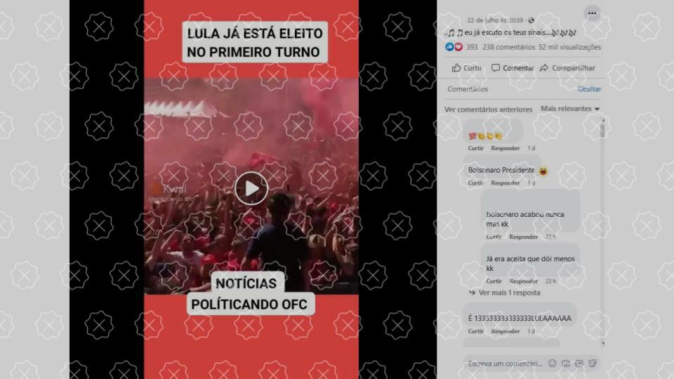 Áudio de multidão cantando música de Lula foi inserido em vídeo de show na Espanha