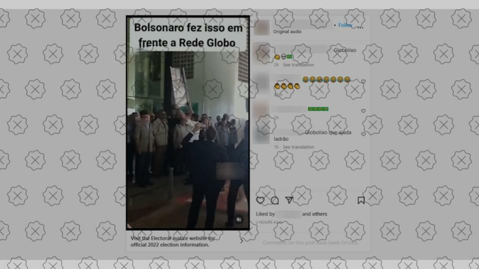 Posts difundem vídeo de Bolsonaro levantando faixa contra a TV Globo no aeroporto de Cascavel (PR) em 2021