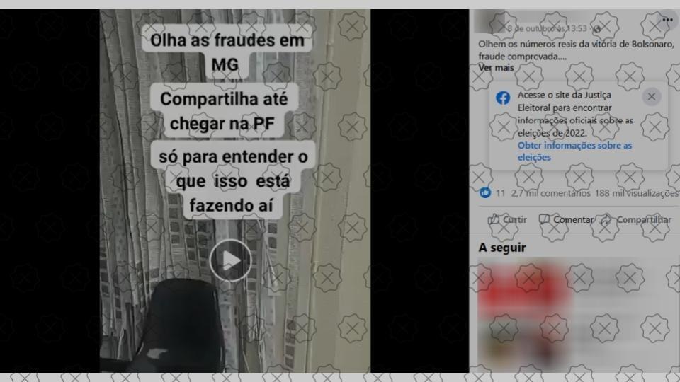 Posts difundem vídeo que mostra boletins de urnas do RJ como se fosse prova de fraude eleitoral em MG, o que não aconteceu em nenhum estado