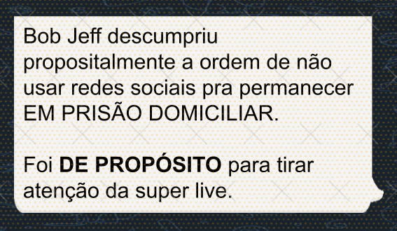 Corrente insinua que Roberto Jefferson reagiu à prisão para atrapalhar live de Bolsonaro