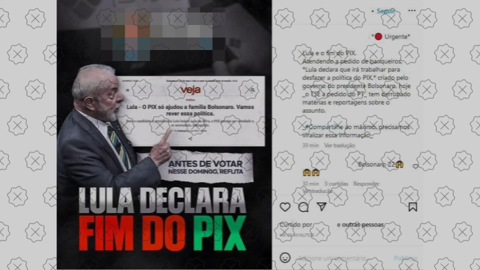 Publicações inventam matéria da Veja para sugerir que Lula teria declarado o fim do Pix