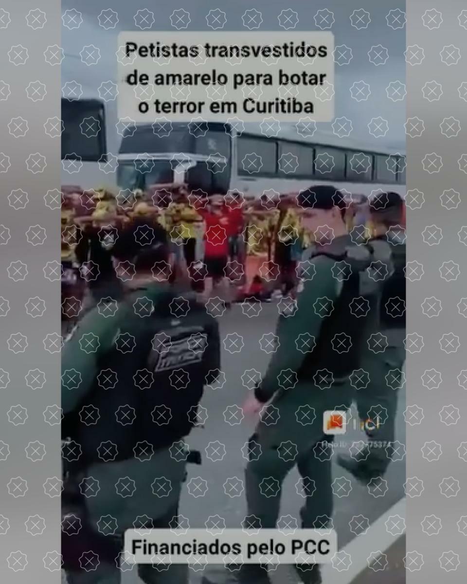 Vídeo de vistoria a ônibus de torcedores do Sport, em abril, circula como se mostrasse a prisão de petistas que iriam aterrorizar Curitiba