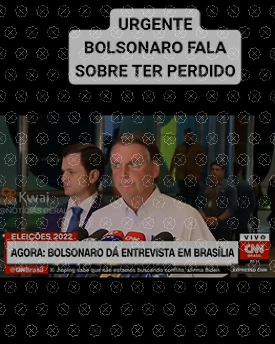 Posts difundem trecho de declaração de Bolsonaro no dia 26 de outubro como se fosse pronunciamento após derrota no segundo turno das Eleições 2022