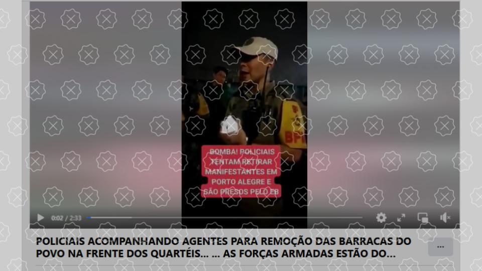 osts enganam ao difundir oficiais do Exército prenderam PMs em Porto Alegre, o que não aconteceu