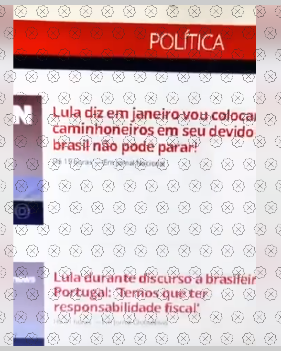 Texto atribuído ao G1 com frase falsa de Lula tem erros de pontuação e na grafia do nome do país.