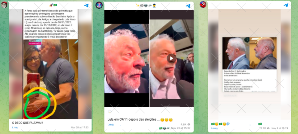 Mensagens em grupos de Telegram sugerem que Lula foi substituído