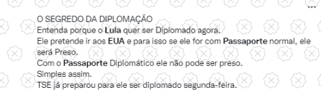 Postagens alegam que Lula pediu para que diplomação fosse antecipada para evitar ser preso nos EUA, o que é falso
