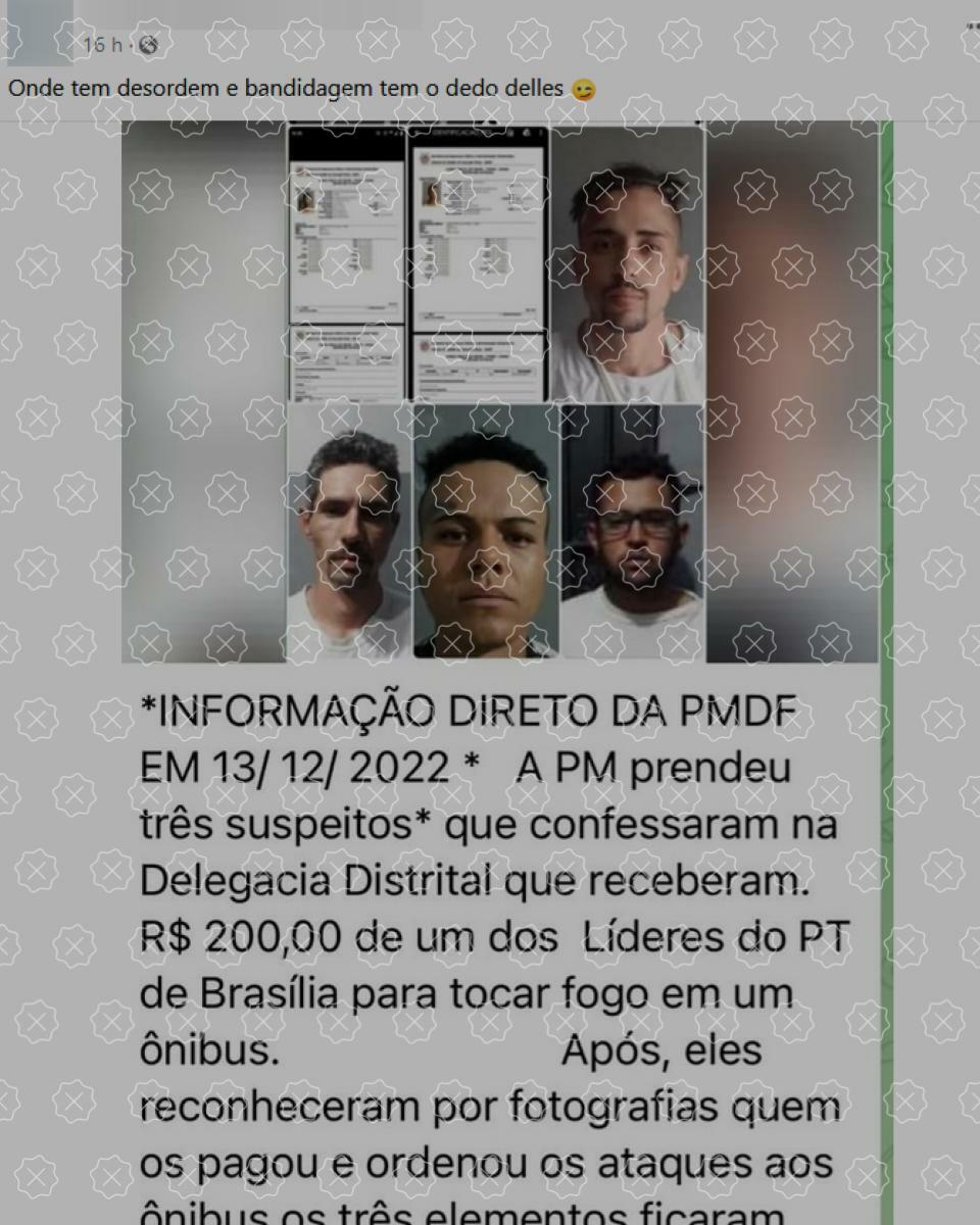Posts difundem fotos de detentos foragidos da cadeia pública de Andirá (PR) como se fossem de presos por atos de vandalismo em Brasília, o que não aconteceu