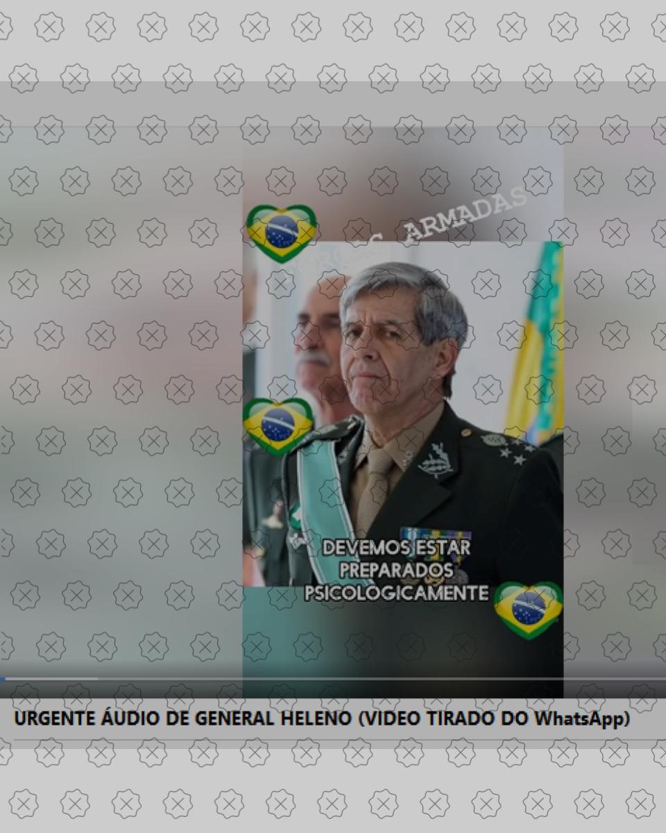 Posts compartilham áudio falsamente atribuído ao ministro do GSI, general Augusto Heleno