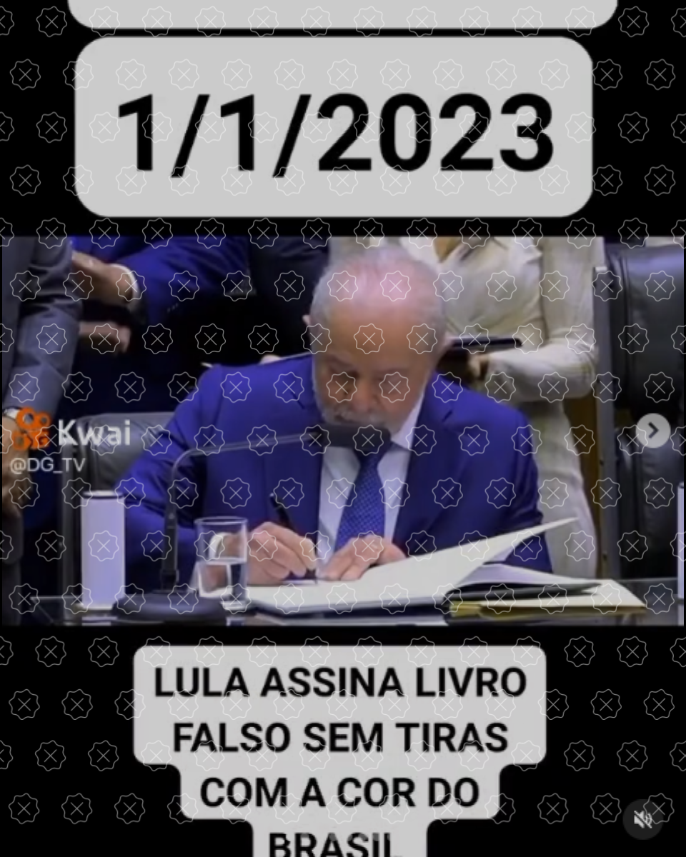 Imagem sugere que Lula assinou termo de posse em livro falso