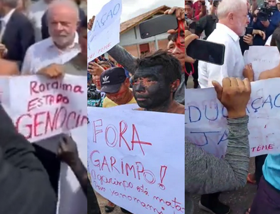 Fotos de cartazes mostram que povo de Roraima criticava o garimpo e chamava o estado de genocida