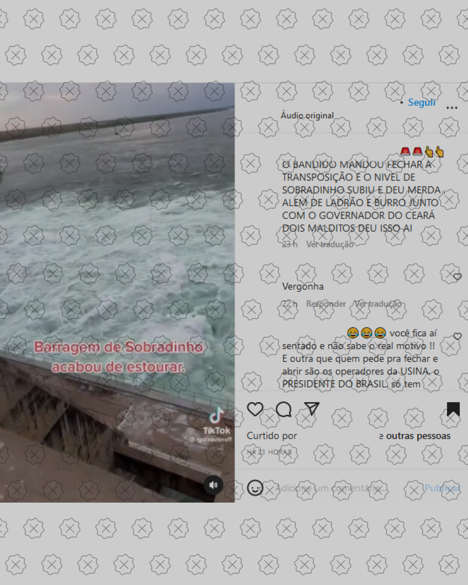 Vídeo engana ao dizer que barragem da usina de Sobradinho estourou