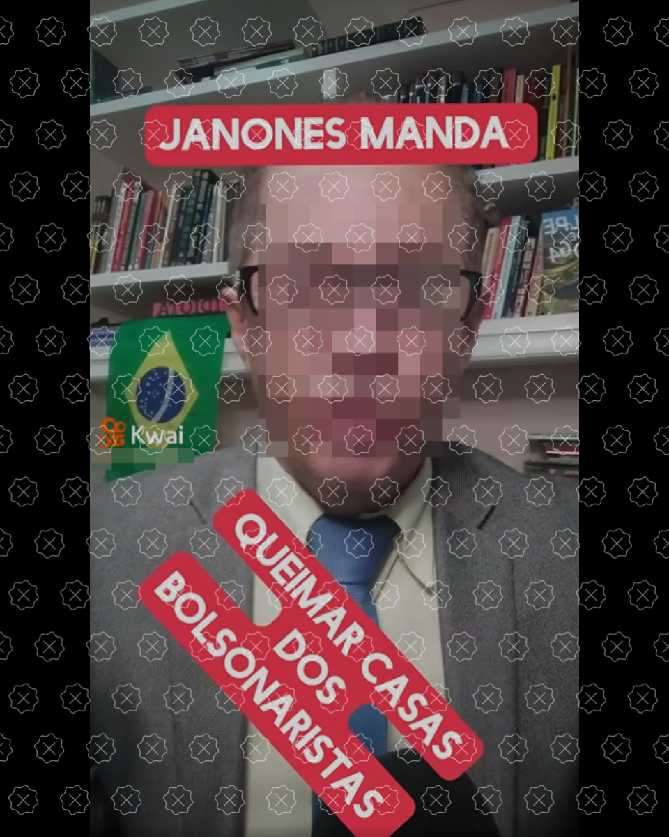 Vídeo mostra tweet falso de Janones para sugerir que o parlamentar teria mandando incendiar casas de bolsonaristas