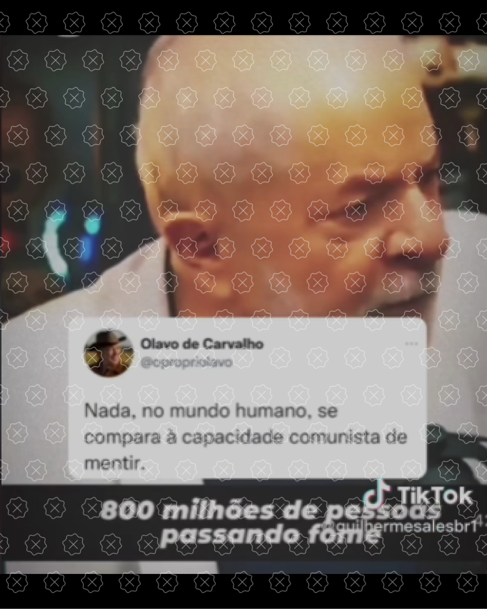 Posts tiram declaração de contexto para afirmar que o presidente Lula disse que 800 milhões de brasileiros passam fome