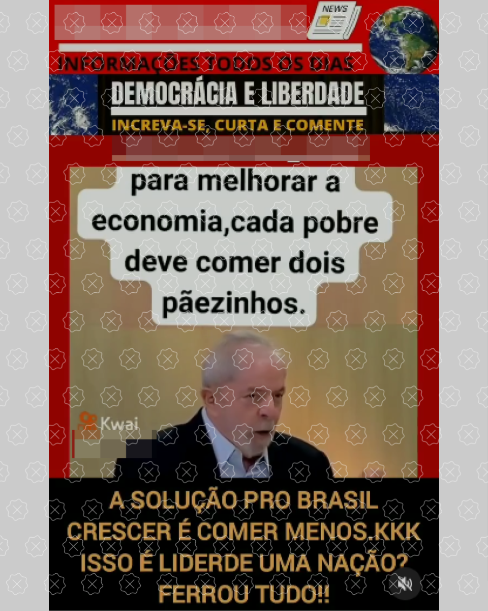 Post alega de maneira enganosa que Lula defendeu que pobres comessem menos para melhorar a economia