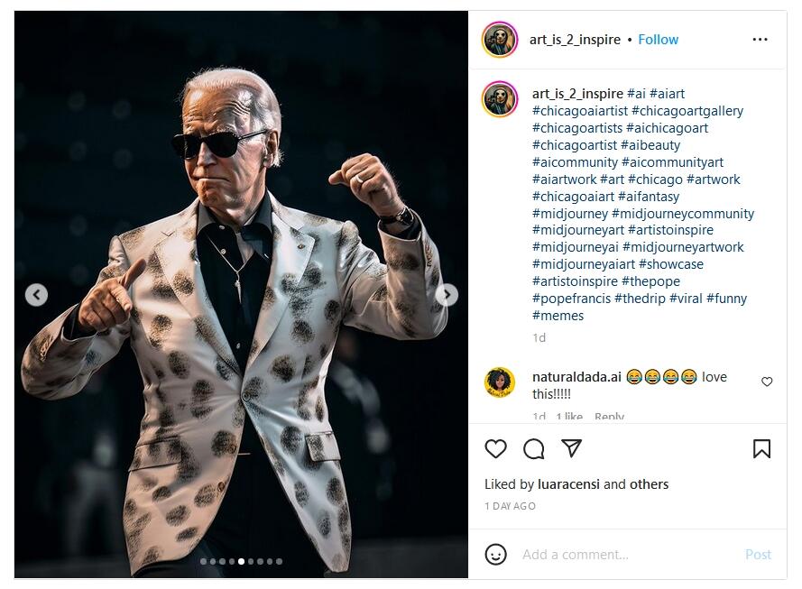 Print do Instagram de Pablo Xavier mostra que o artista também já utilizou o Midjourney para elaborar imagens de outras personalidades