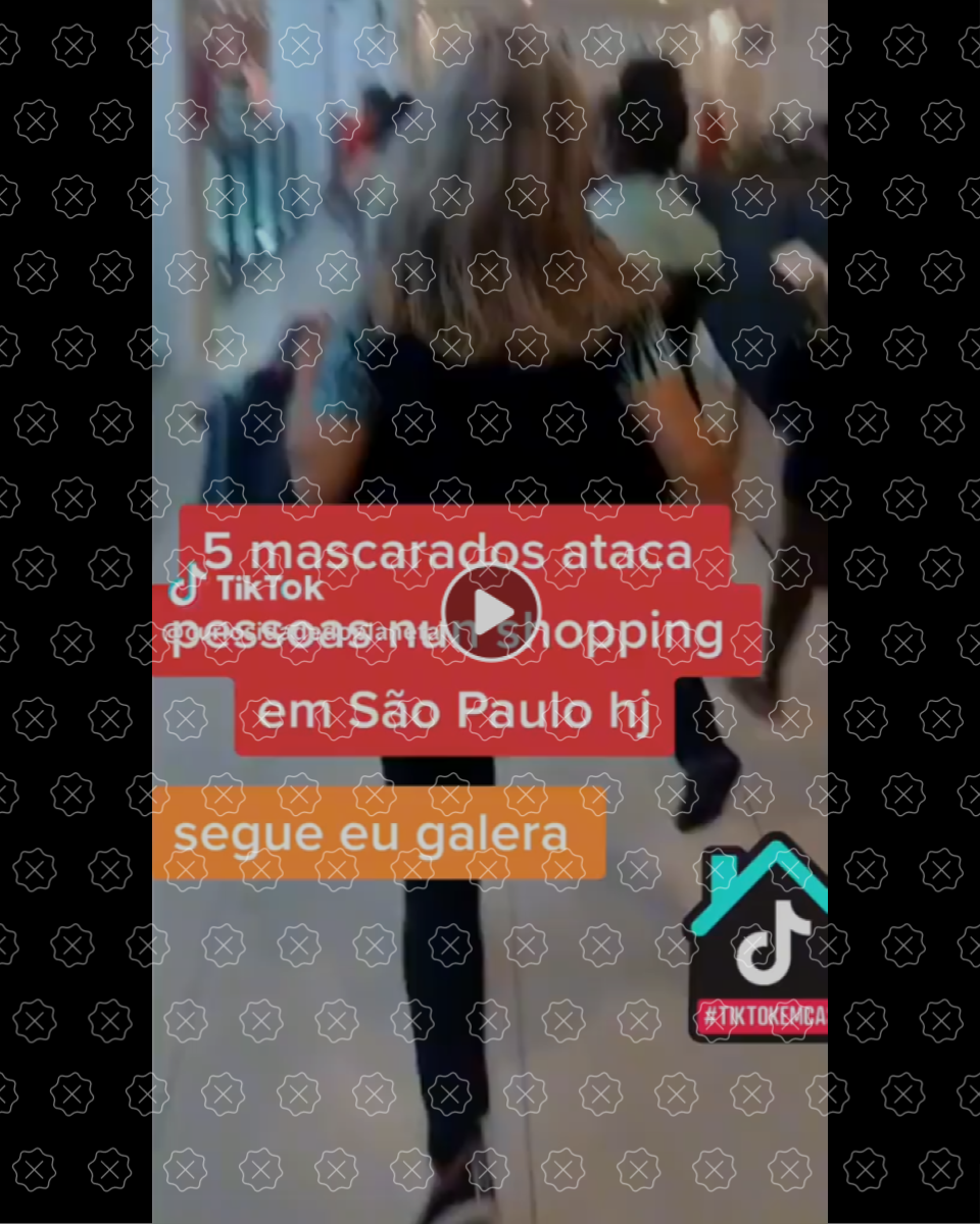 Post no TikTok usa vídeo de incêndio em São Luís para afirmar que houve ataque a um shopping em São Paulo