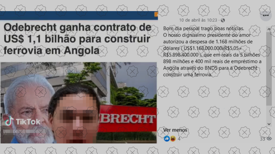 Post engana ao sugerir que obra da Odebrecht em Angola teria investimento do governo Lula