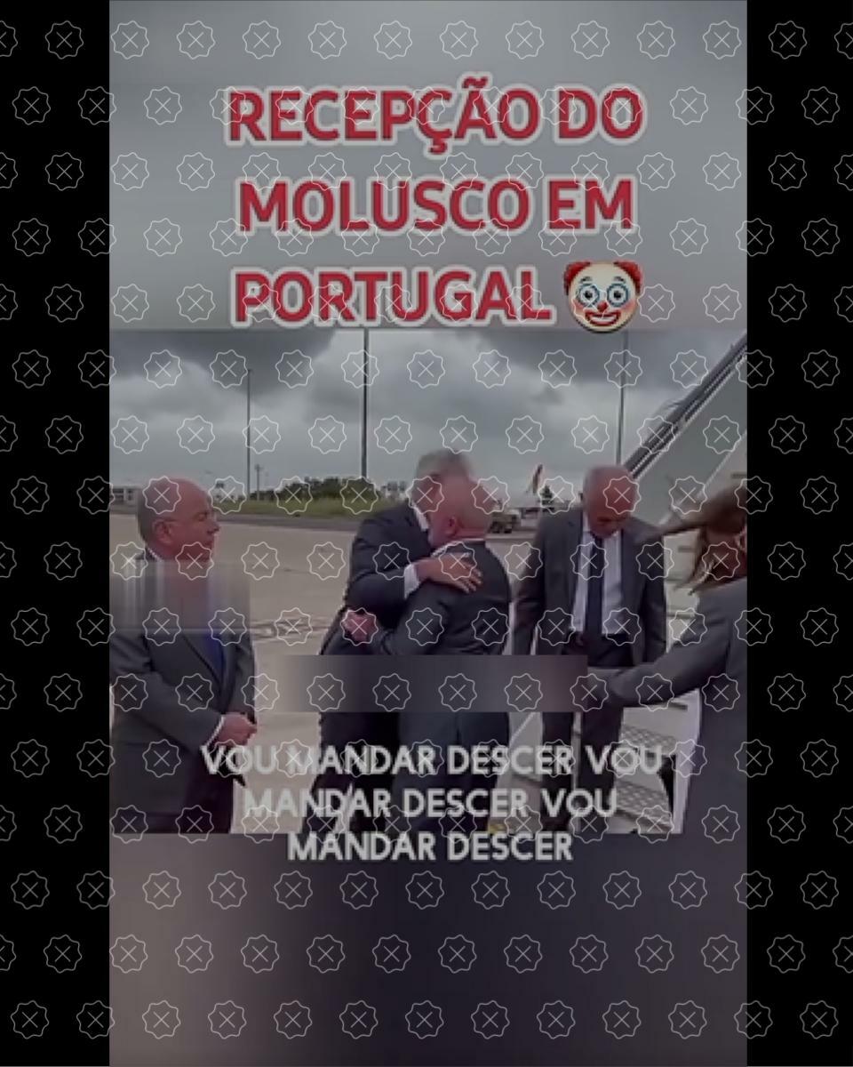 Posts inserem áudio de manifestação bolsonarista em Portugal em novembro de 2022 em vídeo que mostra desembarque recente de Lula no país europeu