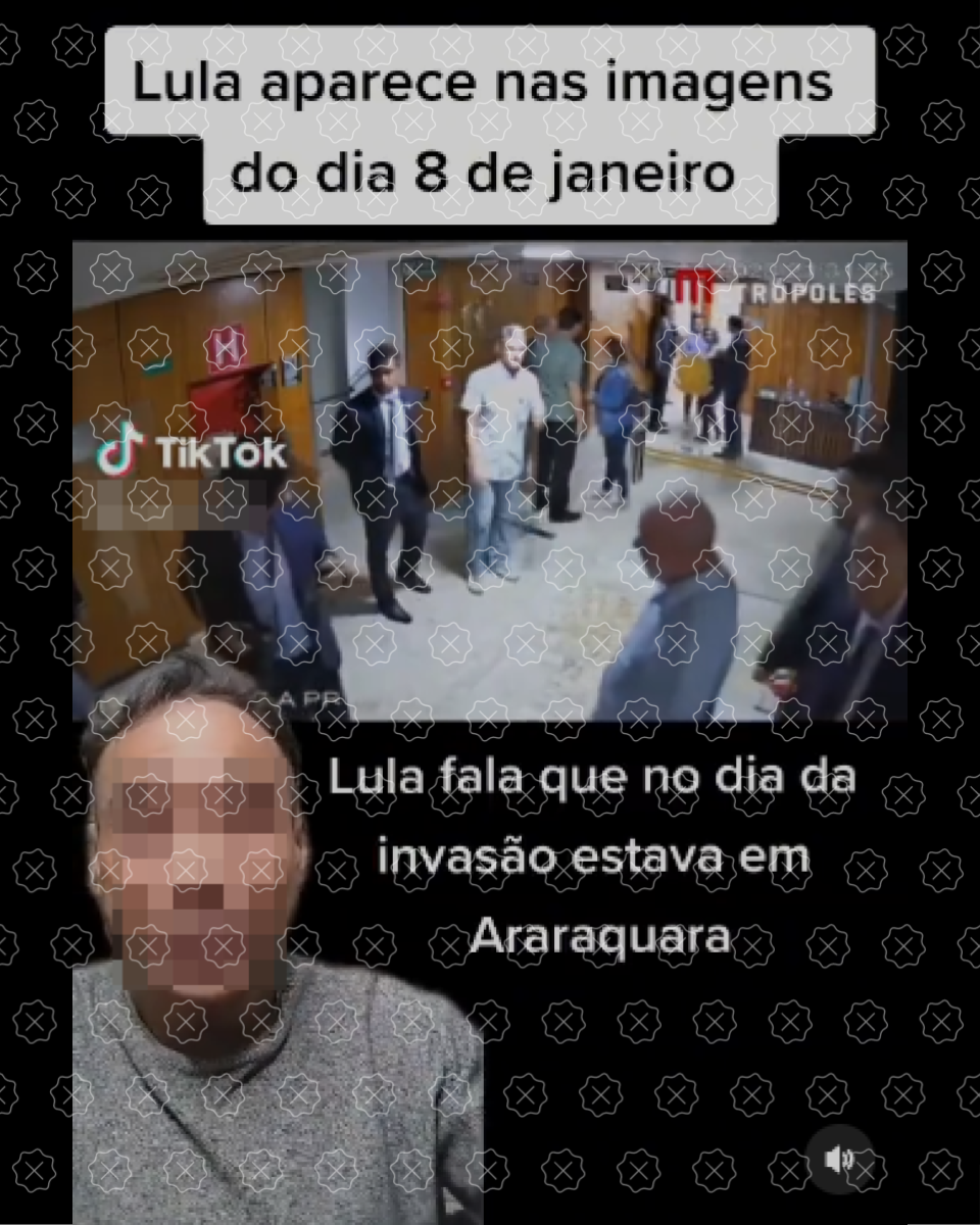 Vídeo mente ao afirmar que Lula estava em Brasília durante invasão do dia 8 de janeiro
