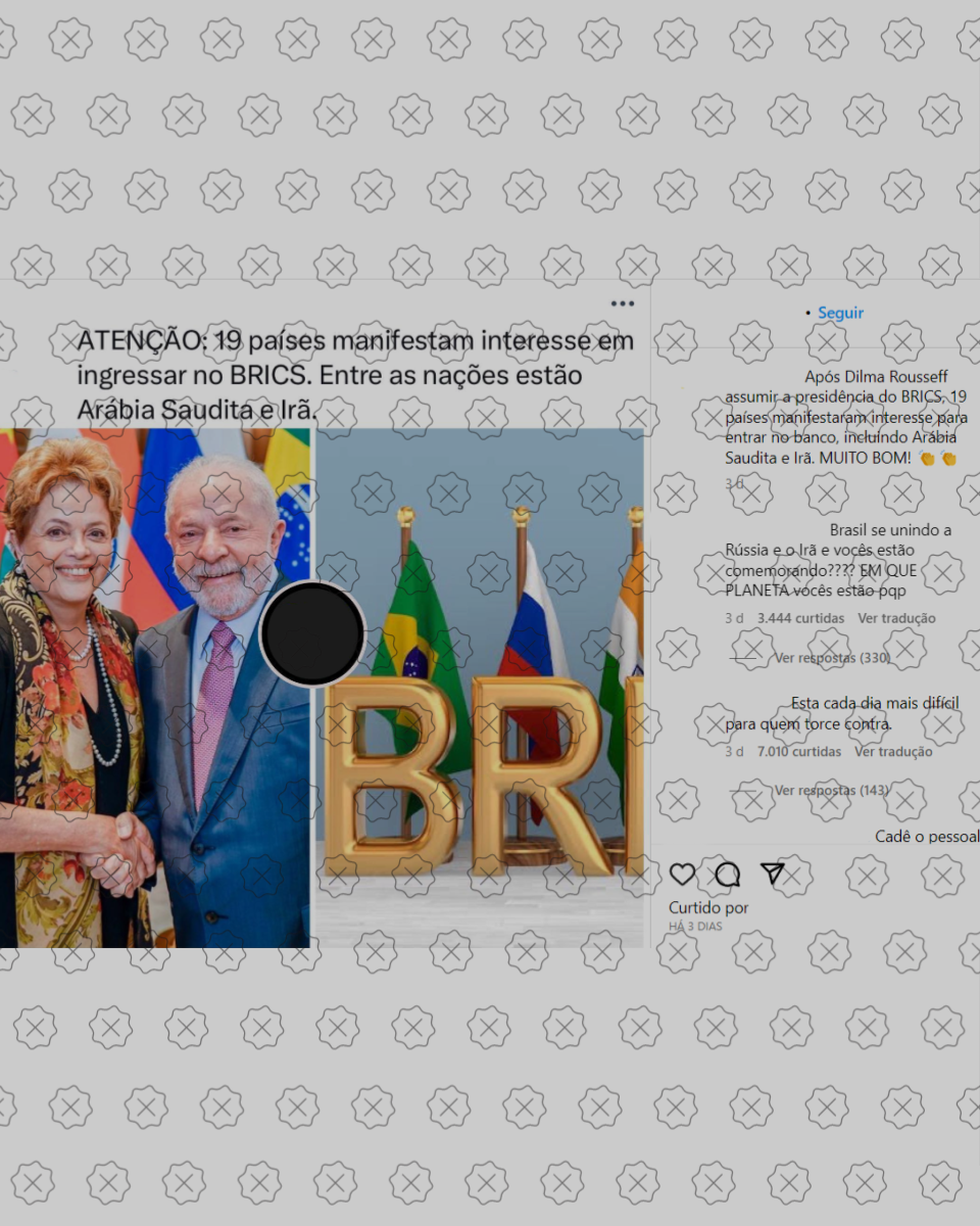 Posts nas redes enganam ao afirmar que Dilma Rousseff assumiu a presidência do Brics e que 19 países manifestaram interesse em ingressar no bloco após sua posse