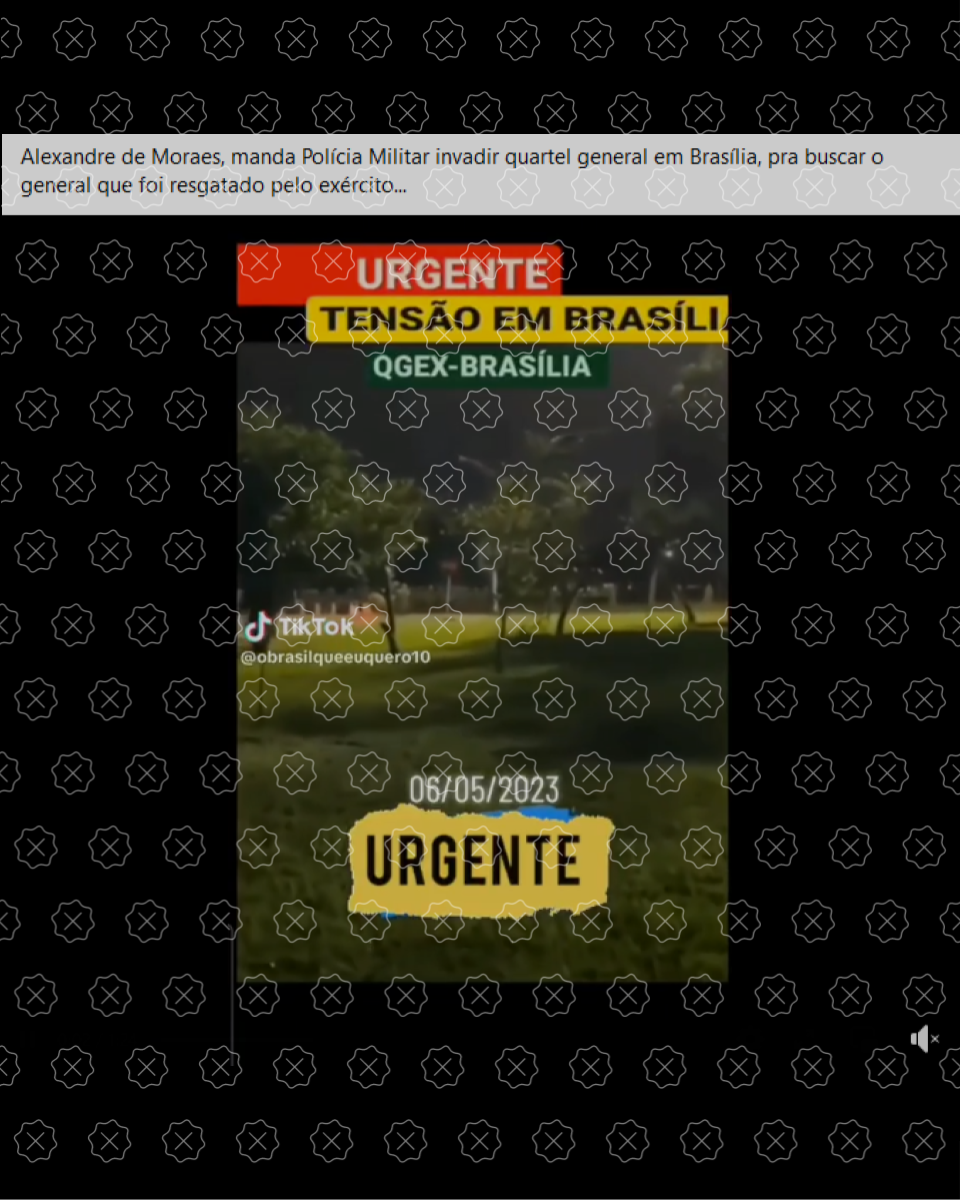 Vídeo gravado no 8 de janeiro circula como se fosse recente e mostrasse policiais tentando levar Mauro Cid do quartel do Exército em Brasília