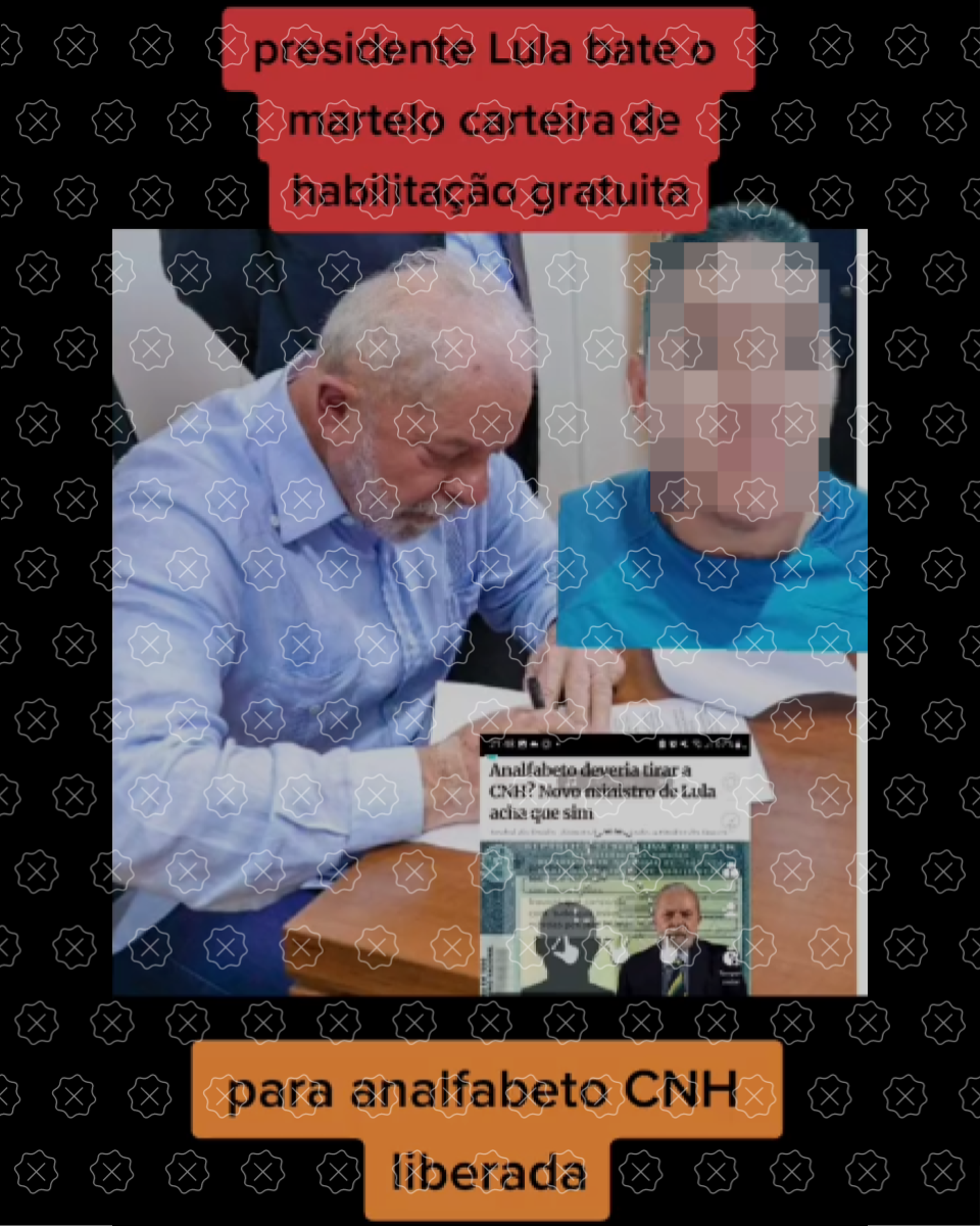Vídeo engana ao dizer que Lula instituiu CNH gratuita e para analfabetos